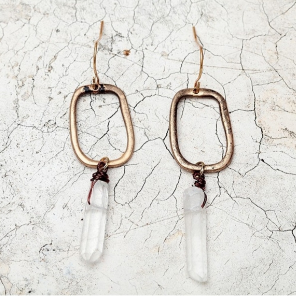 Boho crystal earrings - Picture 2 of 4